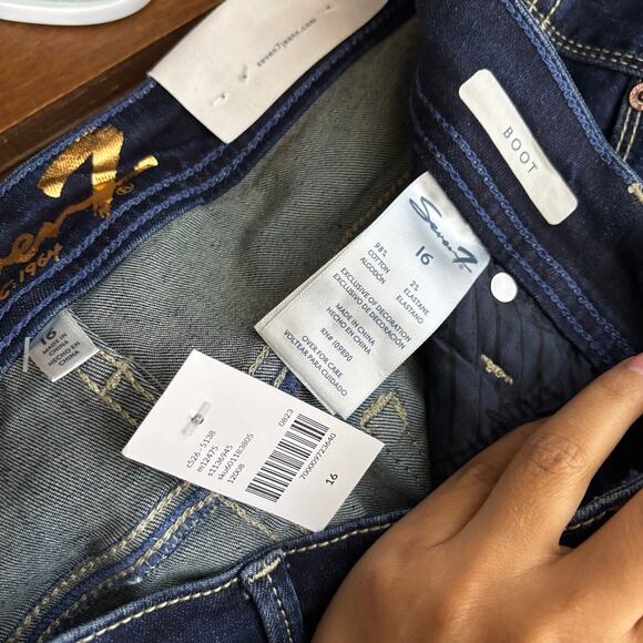 Seven7  Boot Cut Jeans Size 16 Dark Wash Mid Rise Lane Bryant Casual Stretch NWT - Picture 11 of 11